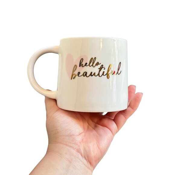 Hello Beautiful Mug, Threshold Coffee Mug Beautiful Porcelain Motivation Tea Mug - Picture 1 of 3